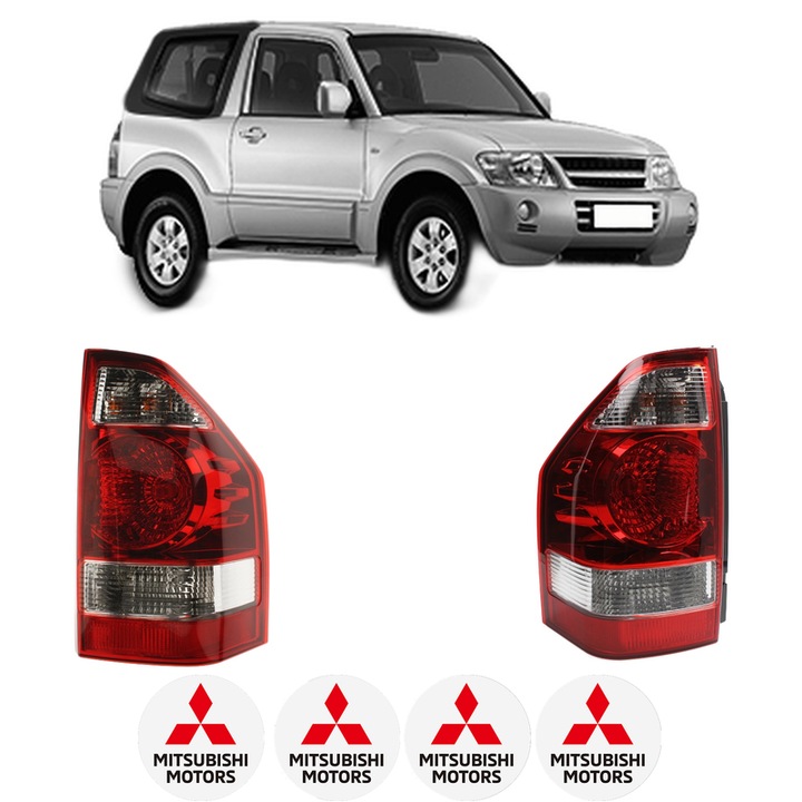 Set Stopuri Spate Stanga Dreapta MITSUBISHI PAJERO III Canvas Top (V6_W, V7_W) din 2000-2006, Auto, DEPO, 4x Stickere auto cu MITSUBISHI