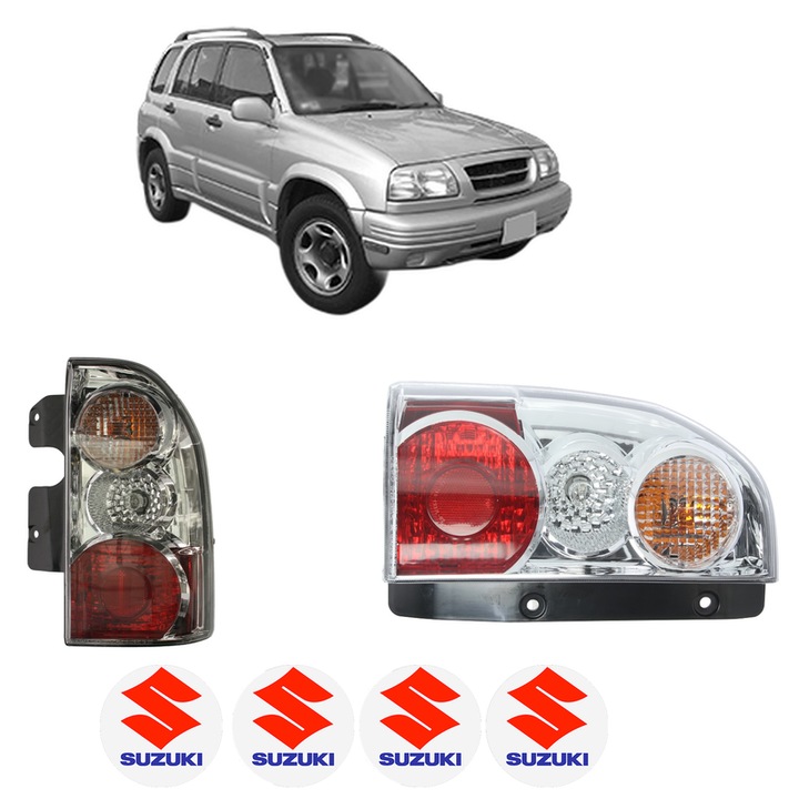 Set Stopuri Spate Stanga Dreapta SUZUKI GRAND VITARA I Open Off-Road Vehicle (GT) din 1998-2003, Auto, DEPO, 4x Stickere auto cu SUZUKI