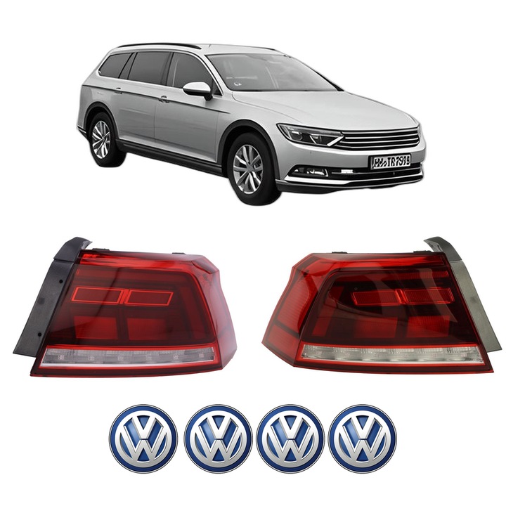 Set Stopuri Spate Stanga Dreapta Volkswagen PASSAT ALLTRACK B8 Variant (3G5, CB5) din 2015-2024, Auto, DEPO, 4x Stickere auto cu Volkswagen