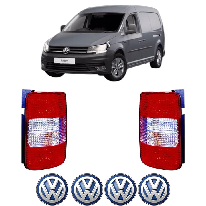 Set Stopuri Spate Stanga Dreapta Volkswagen CADDY III Box Body/MPV (2KA, 2KH, 2CA, 2CH) din 2004-2015, Auto, DEPO, 4x Stickere auto cu Volkswagen