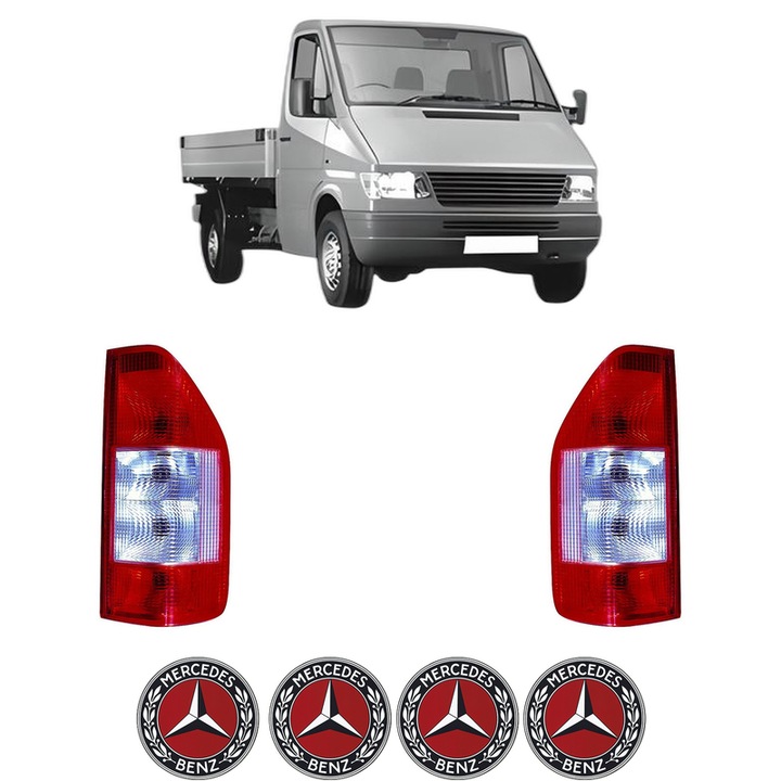 Set Stopuri Spate Stanga Dreapta MERCEDES-BENZ SPRINTER 2-t Platform/Chassis (B901, B902) din 1995-2006, Auto, DEPO, 4x Stickere auto cu MERCEDES-BENZ