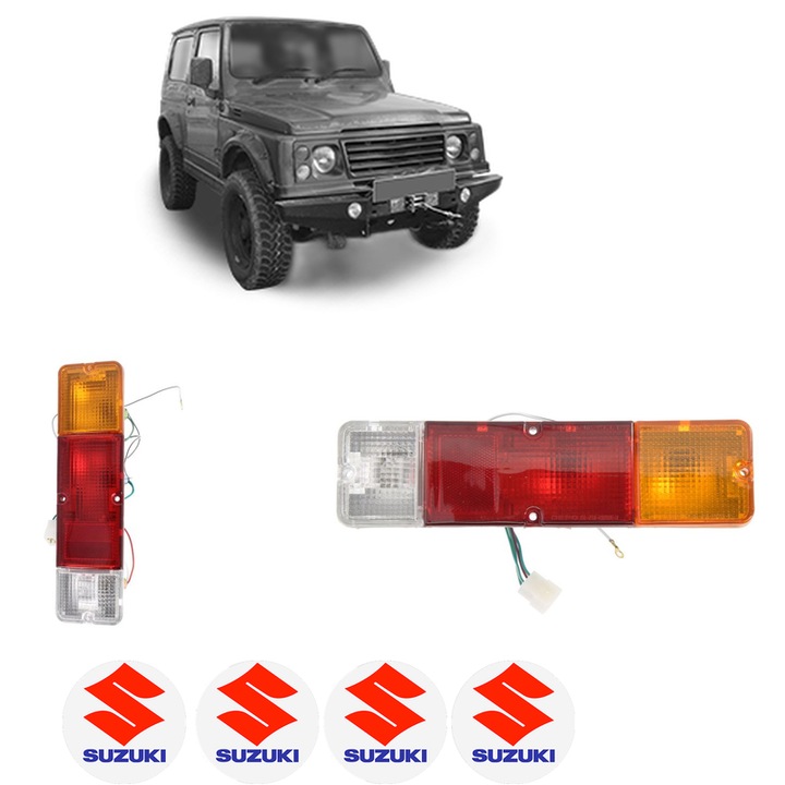 Set Stopuri Spate Stanga Dreapta SUZUKI SAMURAI Closed Off-Road Vehicle (SJ_) din 1988-2004, Auto, DEPO, 4x Stickere auto cu SUZUKI