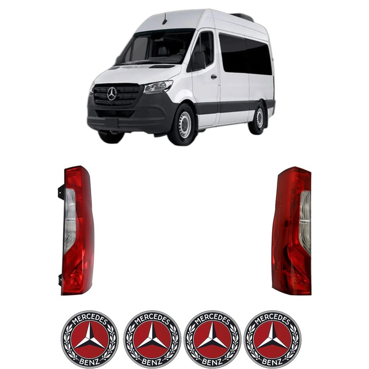 Set Stopuri Spate Stanga Dreapta MERCEDES-BENZ SPRINTER 3-t Tourer Bus (B907) din 2018-2021, Auto, DEPO, 4x Stickere auto cu MERCEDES-BENZ