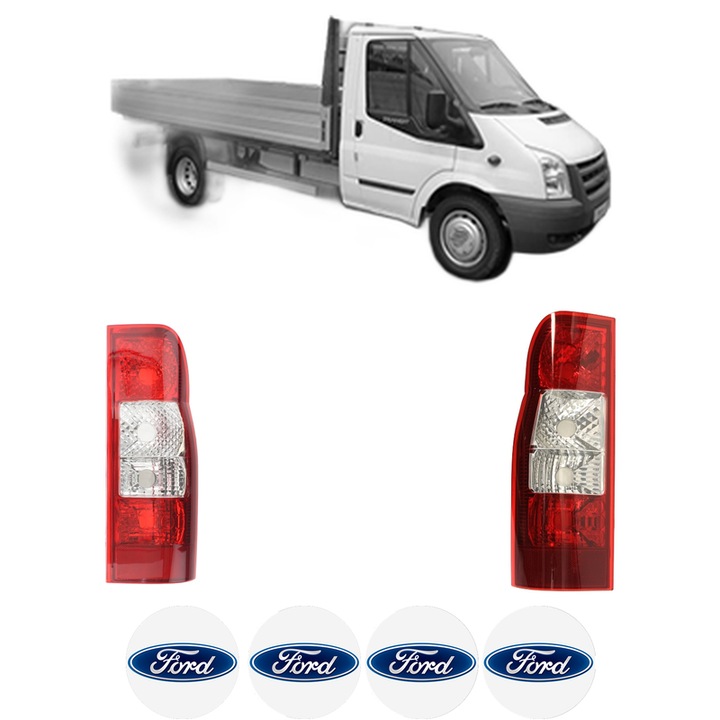 Set Stopuri Spate Stanga Dreapta FORD TRANSIT Platform/Chassis (FM_ _, FN_ _, FF_ _) din 2006-2014, Auto, DEPO, 4x Stickere auto cu FORD