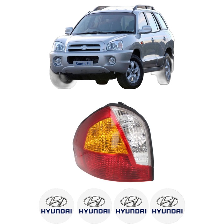 Lampa Stop Spate Stanga HYUNDAI SANTA FÉ I SUV Van (SM) din 2000-2006, Auto, DEPO, 4x Stickere auto cu HYUNDAI