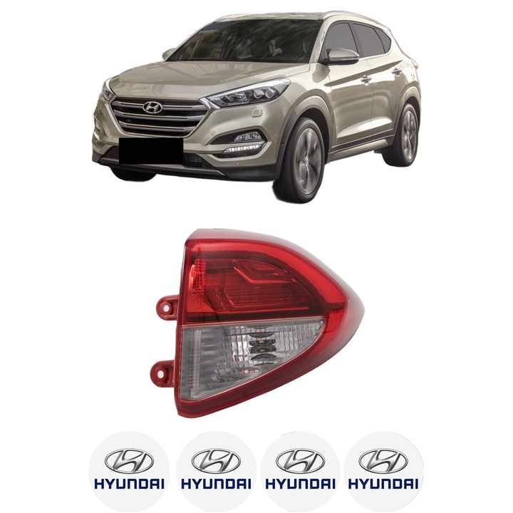 Lampa Stop Spate Dreapta HYUNDAI TUCSON (TL, TLE) din 2015-2023, Auto, TYC, 4x Stickere auto cu HYUNDAI