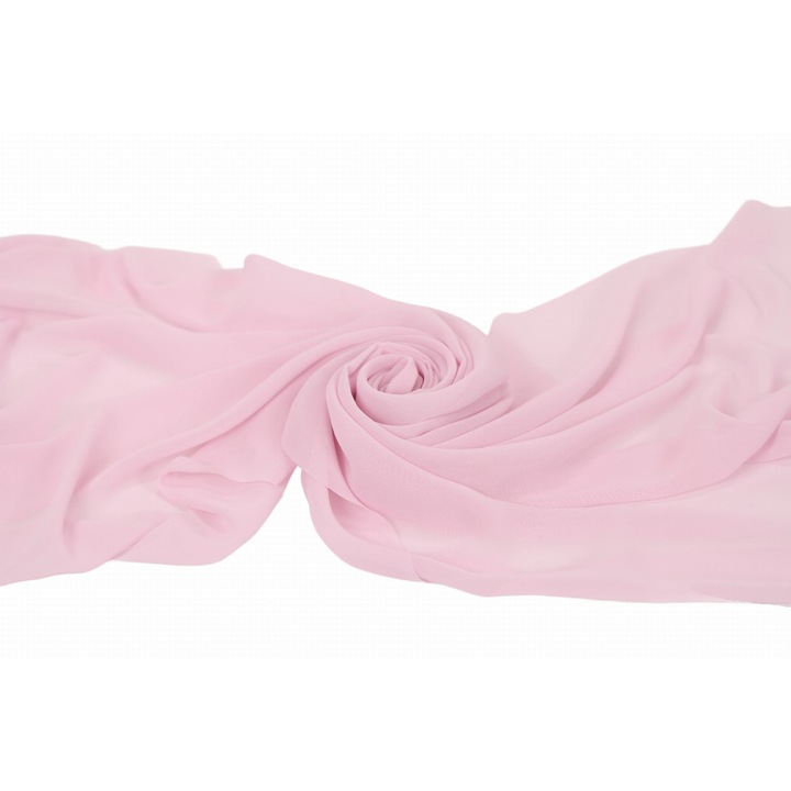 Material Textil Sifon Crep, Roz deschis, 50cm x 145cm, 100% Poliester, Textura Nisiposa