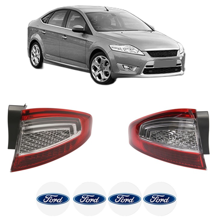 Set Stopuri Spate Stanga Dreapta FORD MONDEO IV Saloon (BA7) din 2007-2015, Auto, DEPO, 4x Stickere auto cu FORD