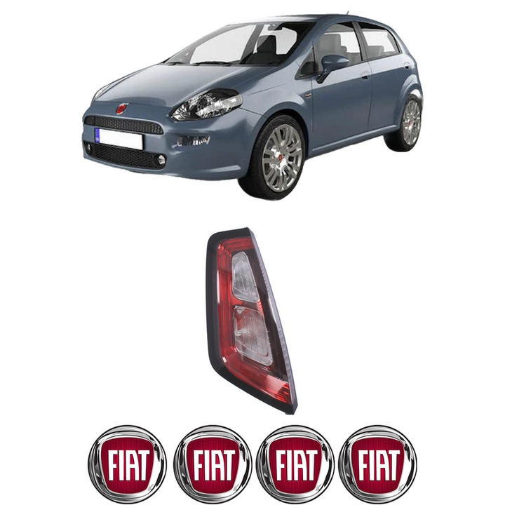 Lampa Stop Spate Stanga FIAT PUNTO Hatchback Van (199_) din 2008-2012, Auto, DEPO, 4x Stickere auto cu FIAT