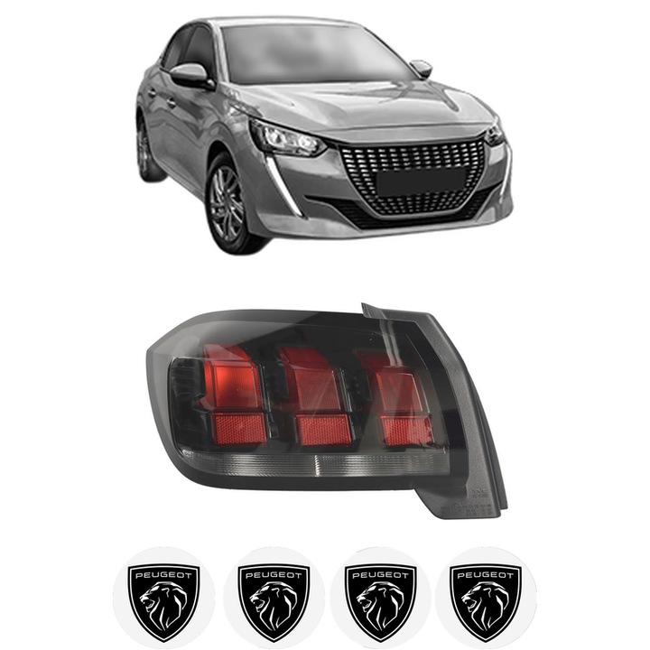 Lampa Stop Spate Stanga PEUGEOT 208 II (UB_, UP_, UW_, UJ_) din 2019-2023, Auto, TYC, 4x Stickere auto cu PEUGEOT