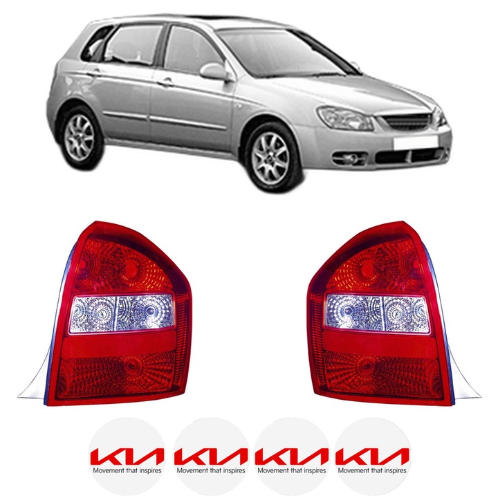 Set Stopuri Spate Stanga Dreapta KIA CERATO I Hatchback (LD) din 2004-2009, Auto, DEPO, 4x Stickere auto cu KIA