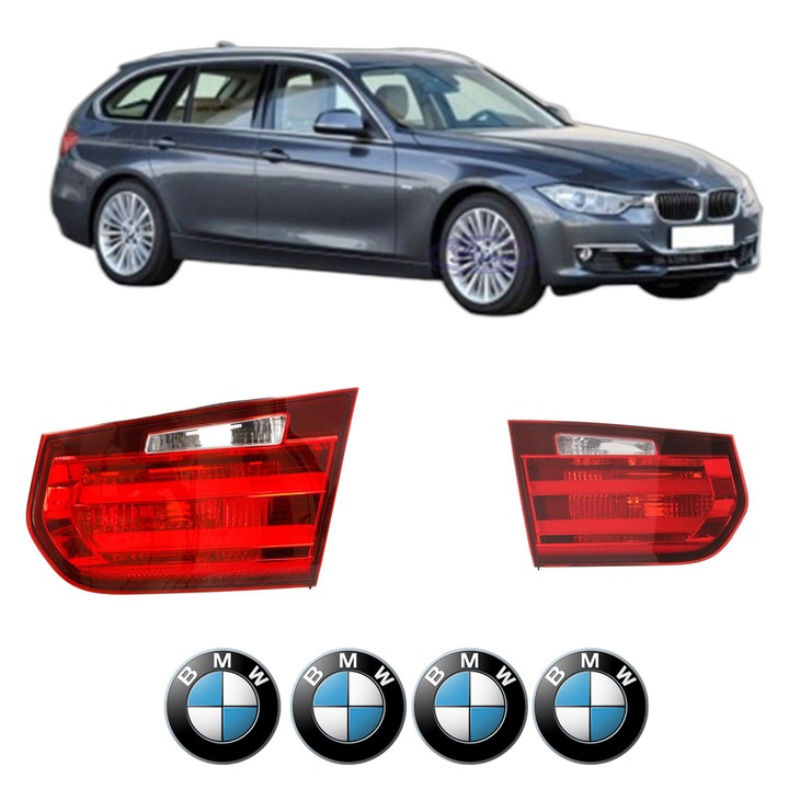 Set Stopuri Spate Stanga Dreapta BMW Seria 3 Touring Van (F31) din 2012-2019, Auto, DEPO, 4x Stickere auto cu BMW