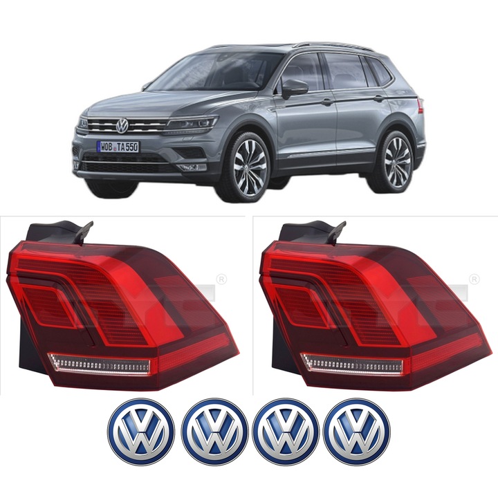 Set Stopuri Spate Stanga Dreapta Volkswagen TIGUAN ALLSPACE (BW2, BJ2) din 2017-2021, Auto, TYC, 4x Stickere auto cu Volkswagen