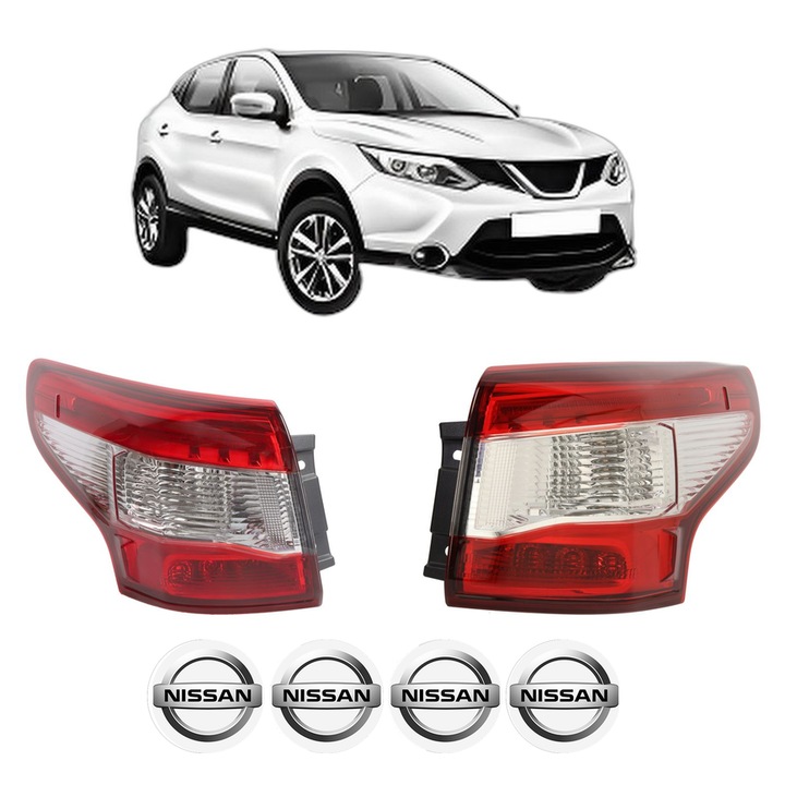 Set Stopuri Spate Stanga Dreapta NISSAN QASHQAI II (J11, J11_) din 2013-2020, Auto, TYC, 4x Stickere auto cu NISSAN