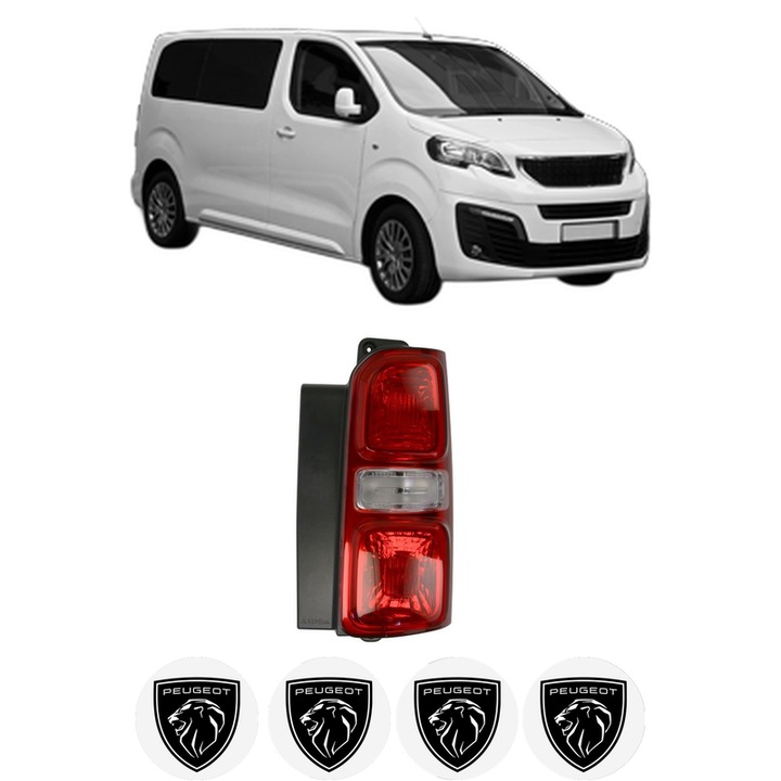 Lampa Stop Spate Dreapta PEUGEOT TRAVELLER Bus (V_) din 2016-2023, Auto, DEPO, 4x Stickere auto cu PEUGEOT