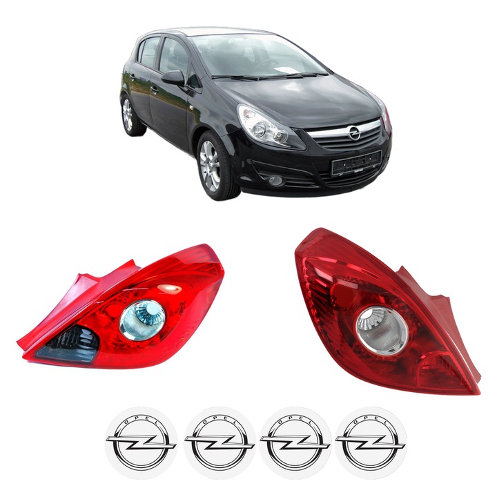 Set Stopuri Spate Stanga Dreapta OPEL CORSA D (S07) din 2006-2014, Auto, DEPO, 4x Stickere auto cu OPEL