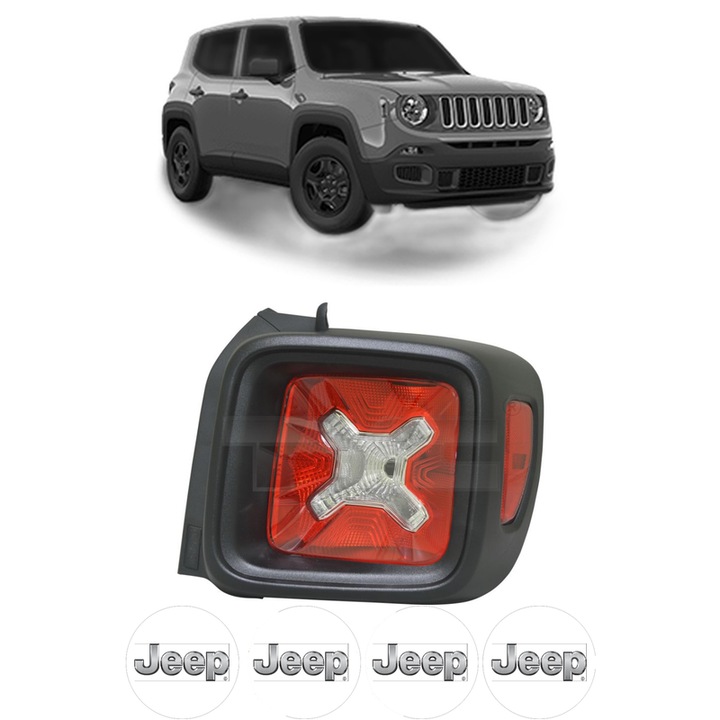 Lampa Stop Spate Dreapta JEEP RENEGADE VAN (BU, B1) din 2014-2018, Auto, TYC, 4x Stickere auto cu JEEP