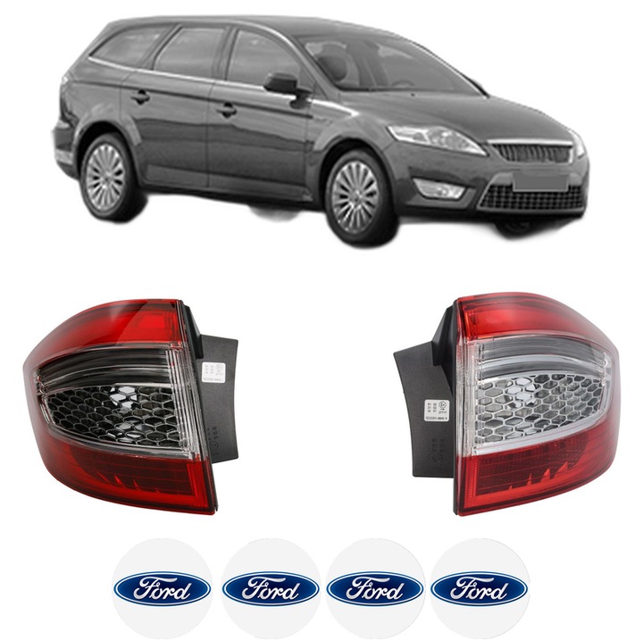 Set Stopuri Spate Stanga Dreapta FORD MONDEO IV Turnier (BA7) din 2007-2015, Auto, TYC, 4x Stickere auto cu FORD
