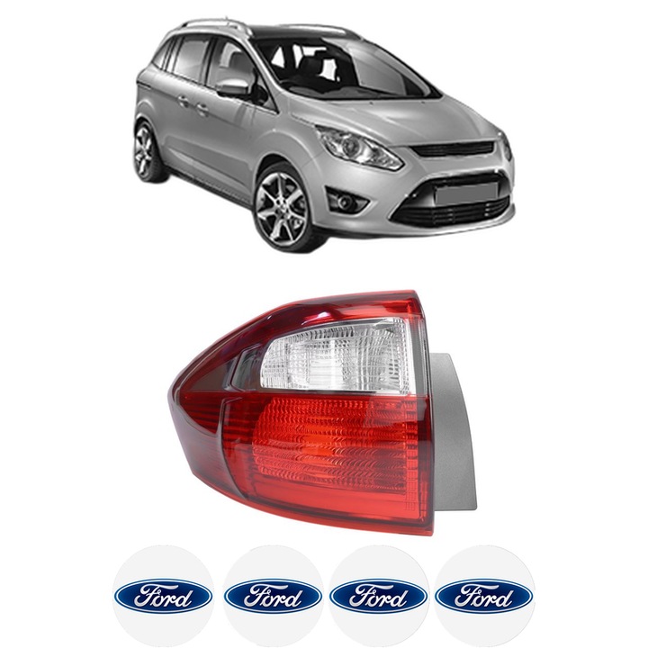 Lampa Stop Spate Stanga FORD C-MAX II (DXA/CB7, DXA/CEU) din 2010-2019, Auto, DEPO, 4x Stickere auto cu FORD