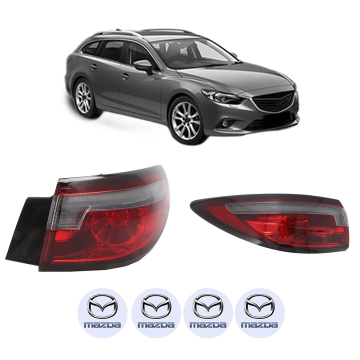 Set Stopuri Spate Stanga Dreapta MAZDA 6 Estate (GJ, GL) din 2012-2020, Auto, DEPO, 4x Stickere auto cu MAZDA