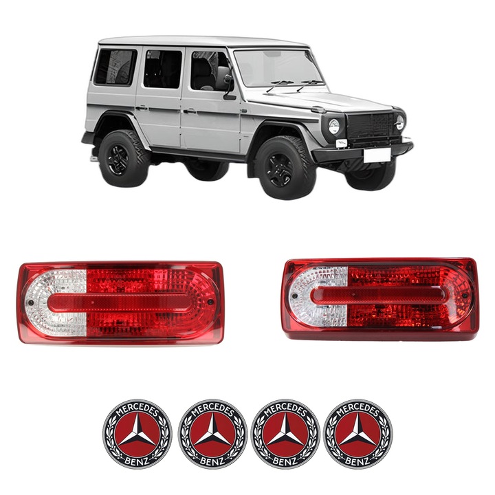 Set Stopuri Spate Stanga Dreapta MERCEDES-BENZ G-CLASS (W461) din 1989-2023, Auto, DEPO, 4x Stickere auto cu MERCEDES-BENZ
