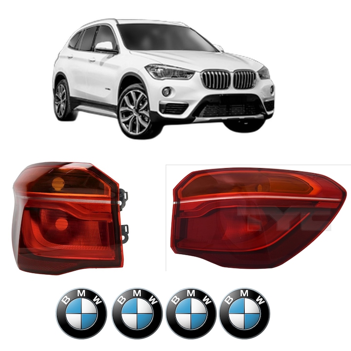 Set Stopuri Spate Stanga Dreapta BMW Seria X1 Van (F48) din 2015-2022, Auto, TYC, 4x Stickere auto cu BMW