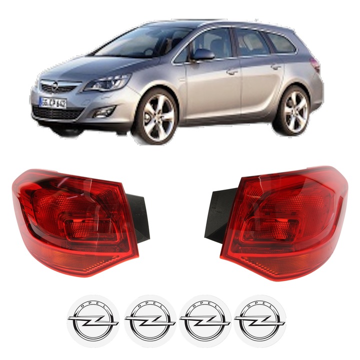 Set Stopuri Spate Stanga Dreapta OPEL ASTRA J Sports Tourer (P10) din 2010-2015, Auto, TYC, 4x Stickere auto cu OPEL