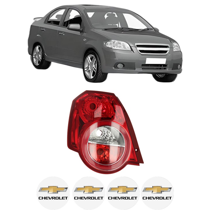 Lampa Stop Spate Stanga CHEVROLET AVEO / KALOS Hatchback (T250, T255) din 2006-2012, Auto, DEPO, 4x Stickere auto cu CHEVROLET