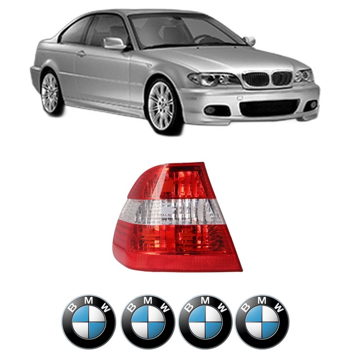 Lampa Stop Spate Stanga BMW Seria 3 Coupe (E46) din 1998-2006, Auto, TYC, 4x Stickere auto cu BMW