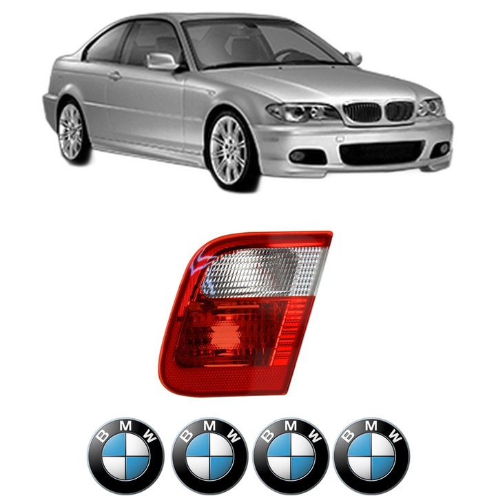 Lampa Stop Spate Dreapta BMW Seria 3 Coupe (E46) din 1998-2006, Auto, TYC, 4x Stickere auto cu BMW