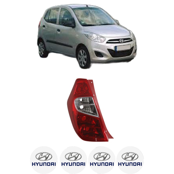 Lampa Stop Spate Stanga HYUNDAI i10 I (PA) din 2007-2013, Auto, TYC, 4x Stickere auto cu HYUNDAI