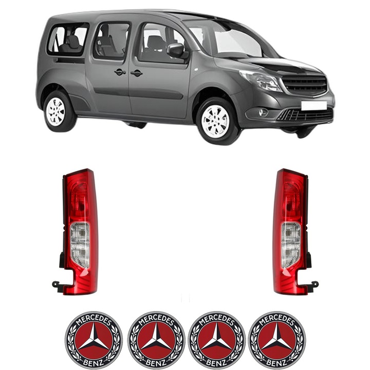 Set Stopuri Spate Stanga Dreapta MERCEDES-BENZ CITAN MPV (W415) din 2012-2021, Auto, DEPO, 4x Stickere auto cu MERCEDES-BENZ