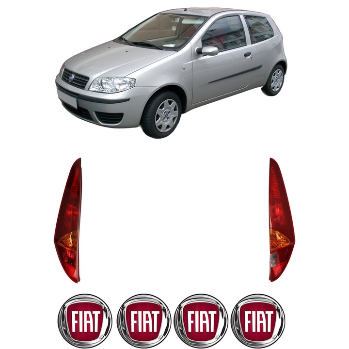 Set Stopuri Spate Stanga Dreapta FIAT PUNTO Hatchback Van (188_) din 2000-2009, Auto, TYC, 4x Stickere auto cu FIAT