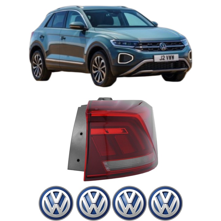 Lampa Stop Spate Dreapta Volkswagen T-ROC (A11, D11) din 2017-2021, Auto, TYC, 4x Stickere auto cu Volkswagen