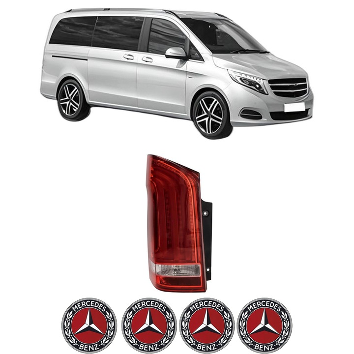Lampa Stop Spate Stanga MERCEDES-BENZ VITO Mixto (Double Cabin) (W447) din 2014-2024, Auto, DEPO, 4x Stickere auto cu MERCEDES-BENZ