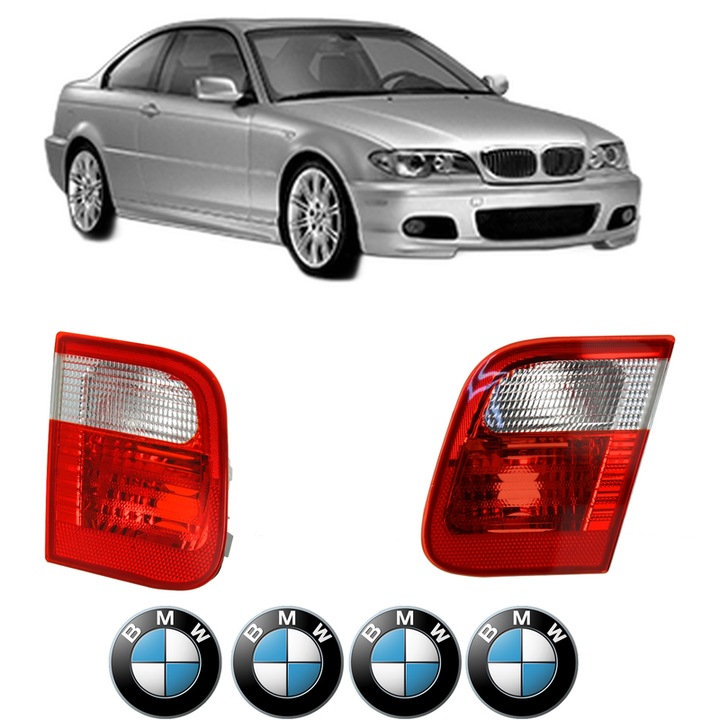 Set Stopuri Spate Stanga Dreapta BMW Seria 3 Coupe (E46) din 1998-2006, Auto, TYC, 4x Stickere auto cu BMW