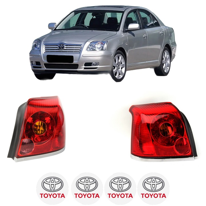 Set Stopuri Spate Stanga Dreapta TOYOTA AVENSIS Saloon (_T25_) din 2003-2008, Auto, DEPO, 4x Stickere auto cu TOYOTA