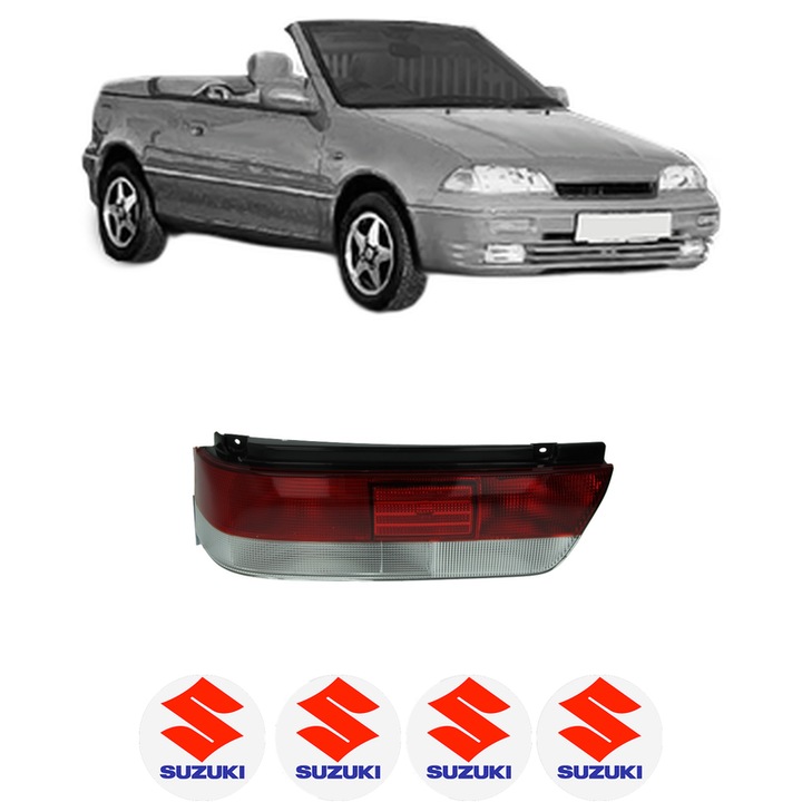 Lampa Stop Spate Stanga SUZUKI SWIFT Convertible (SF413) din 1991-1996, Auto, DEPO, 4x Stickere auto cu SUZUKI