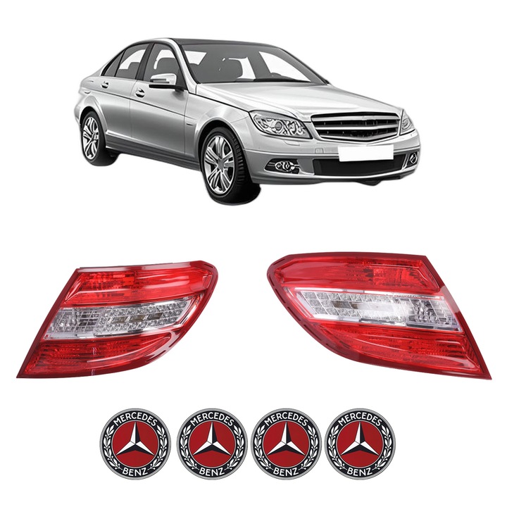 Set Stopuri Spate Stanga Dreapta MERCEDES-BENZ C-CLASS (W204) din 2007-2014, Auto, DEPO, 4x Stickere auto cu MERCEDES-BENZ