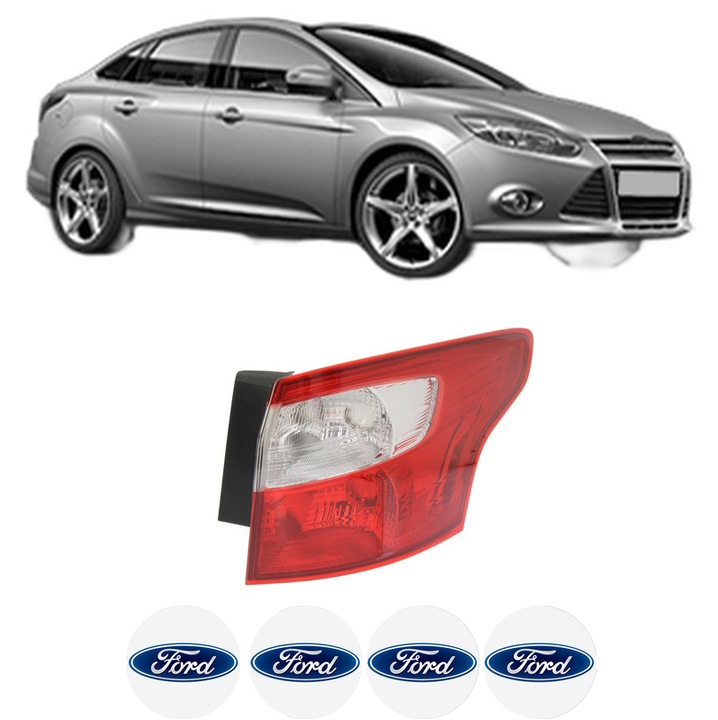 Lampa Stop Spate Dreapta FORD FOCUS III Saloon din 2010-2020, Auto, DEPO, 4x Stickere auto cu FORD