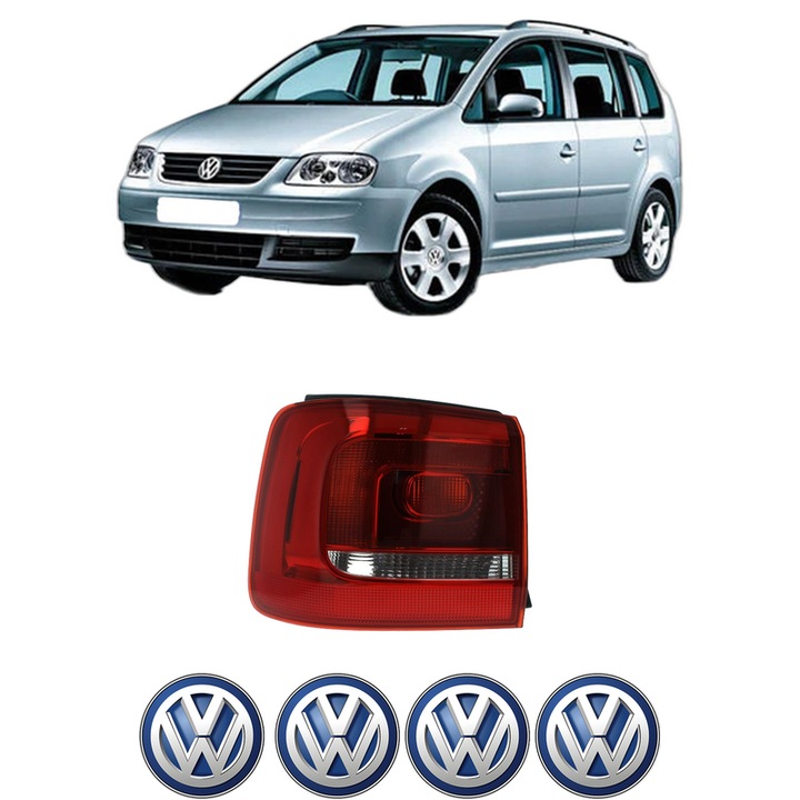 Lampa Stop Spate Stanga Volkswagen TOURAN (1T1, 1T2) din 2003-2010, Auto, DEPO, 4x Stickere auto cu Volkswagen