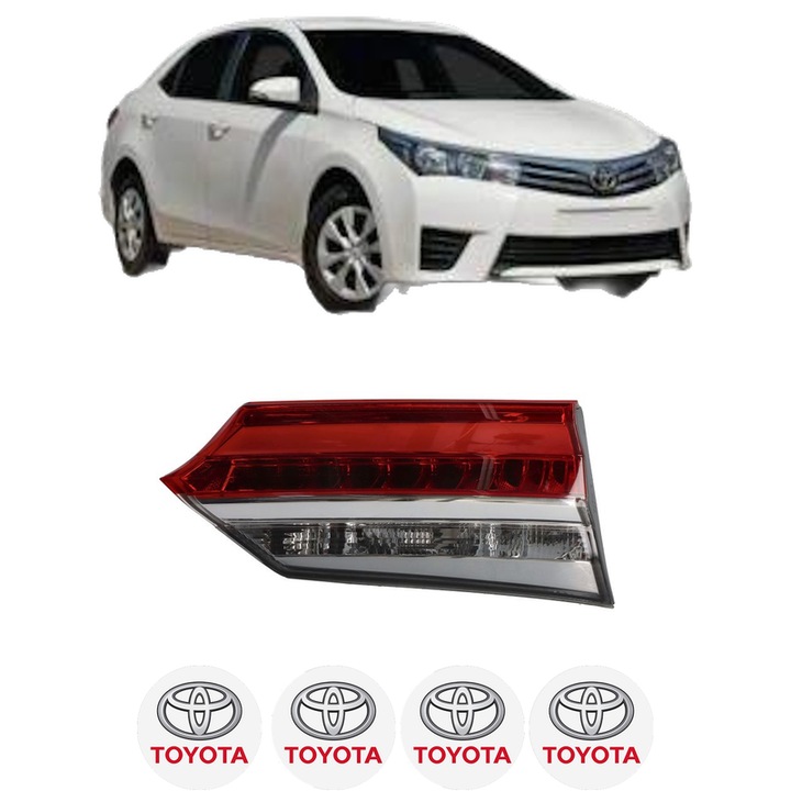 Lampa Stop Spate Stanga TOYOTA COROLLA Saloon (_E18_, ZRE1_) din 2013-2019, Auto, DEPO, 4x Stickere auto cu TOYOTA