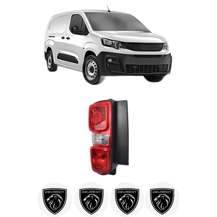 Lampa Stop Spate Dreapta PEUGEOT PARTNER Box Body/MPV (K9) din 2018-2025, Auto, TYC, 4x Stickere auto cu PEUGEOT
