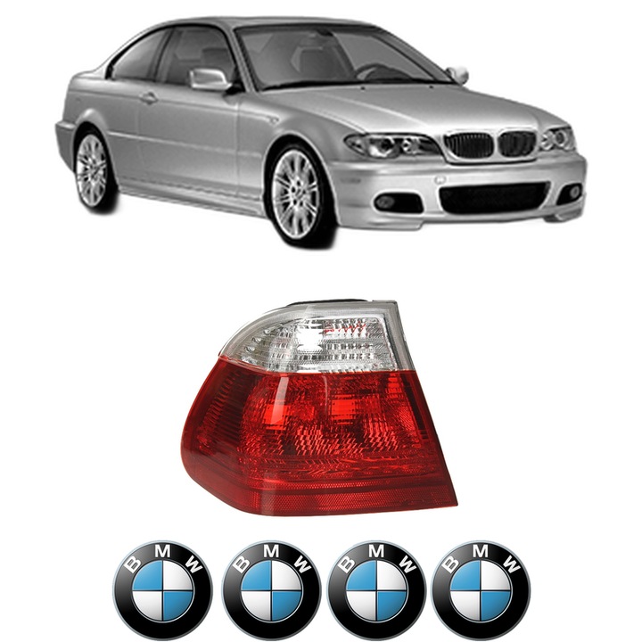 Lampa Stop Spate Stanga BMW Seria 3 Coupe (E46) din 1998-2006, Auto, DEPO, 4x Stickere auto cu BMW