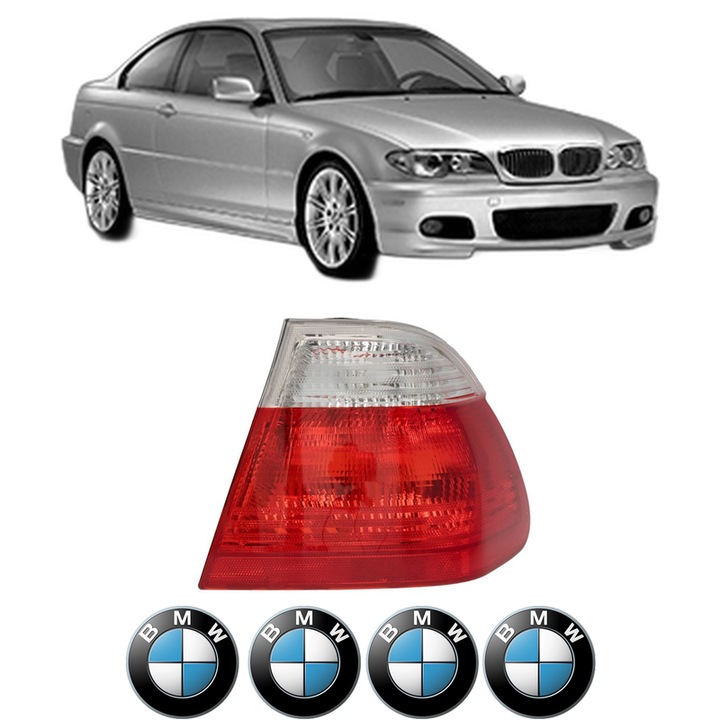 Lampa Stop Spate Dreapta BMW Seria 3 Coupe (E46) din 1998-2006, Auto, TYC, 4x Stickere auto cu BMW
