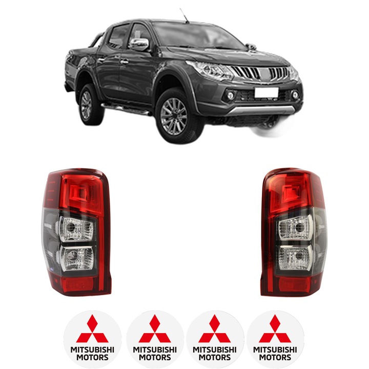Set Stopuri Spate Stanga Dreapta MITSUBISHI L200 / TRITON (KJ_, KK_, KL_) din 2014-2019, Auto, TYC, 4x Stickere auto cu MITSUBISHI
