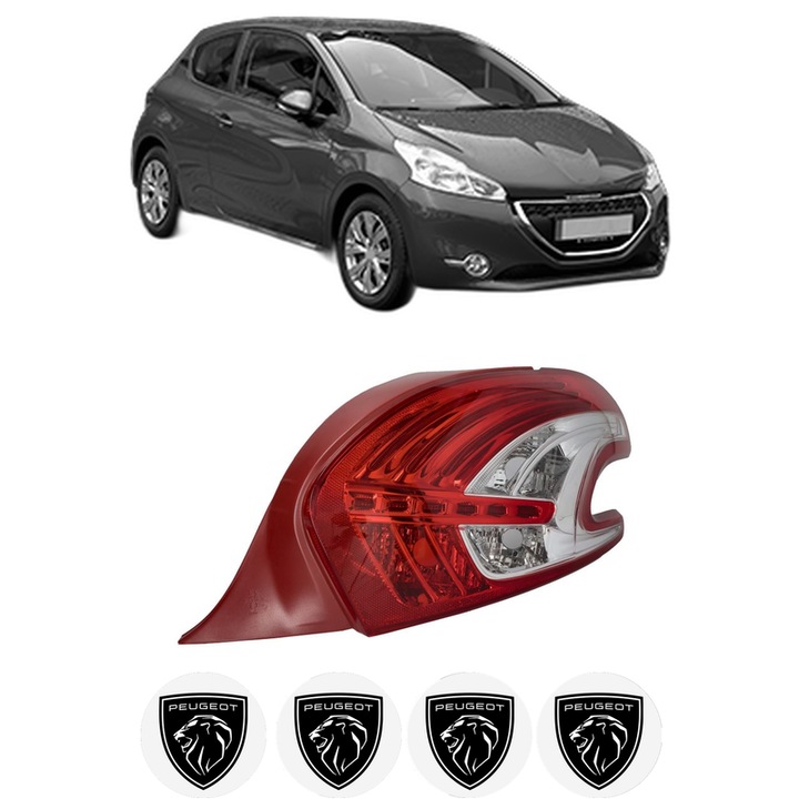 Lampa Stop Spate Dreapta PEUGEOT 208 Hatchback Van (CR_) din 2013-2019, Auto, DEPO, 4x Stickere auto cu PEUGEOT