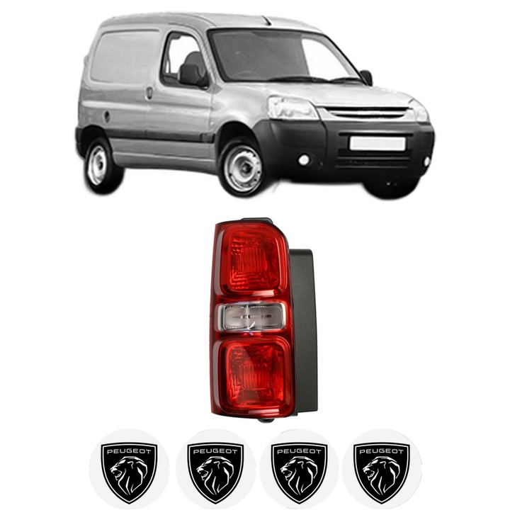 Lampa Stop Spate Stanga PEUGEOT PARTNER Box Body/MPV din 2008-2016, Auto, TYC, 4x Stickere auto cu PEUGEOT