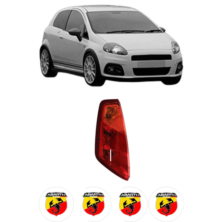 Lampa Stop Spate Stanga ABARTH GRANDE PUNTO din 2007-2010, Auto, TYC, 4x Stickere auto cu ABARTH