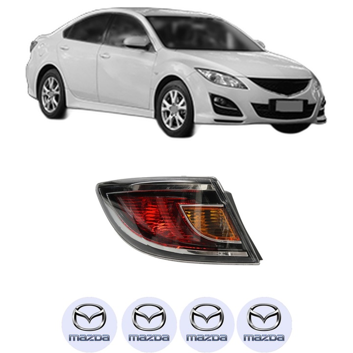 Lampa Stop Spate Stanga MAZDA 6 Hatchback (GH) din 2007-2013, Auto, DEPO, 4x Stickere auto cu MAZDA